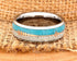 Men's 8mm Tungsten Cupid's Arrow Turquoise Meteorite Inspired Comfort-Fit Band